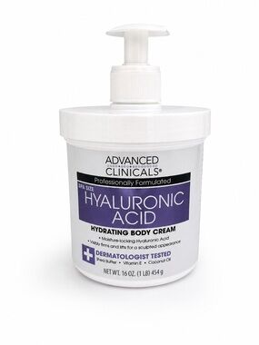 Advanced Clinicals Hyaluronic Acid Hydrating Body Cream - White